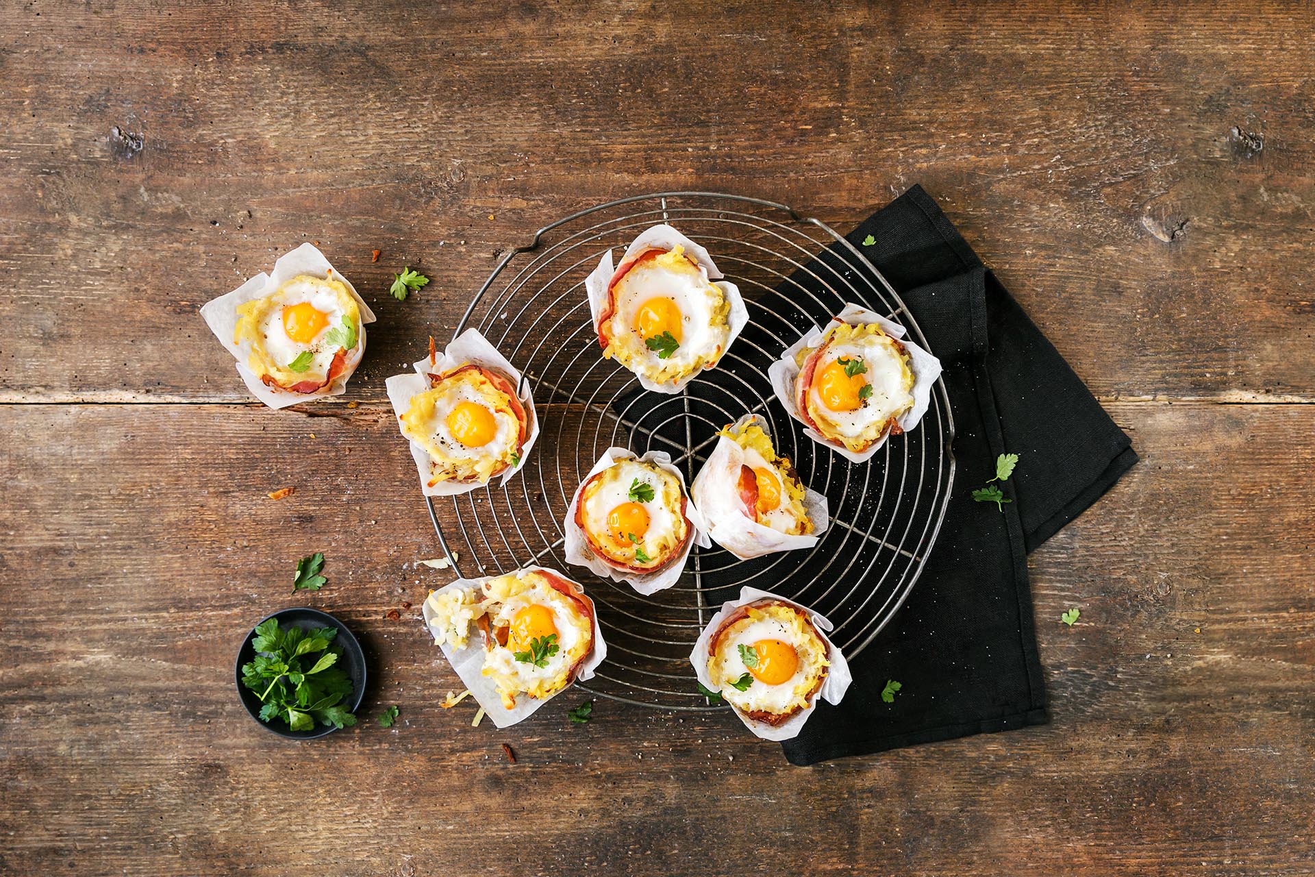 Rösti Muffins mit Ei und Speck - Vorspeise - Rezepte - Kartoffel
