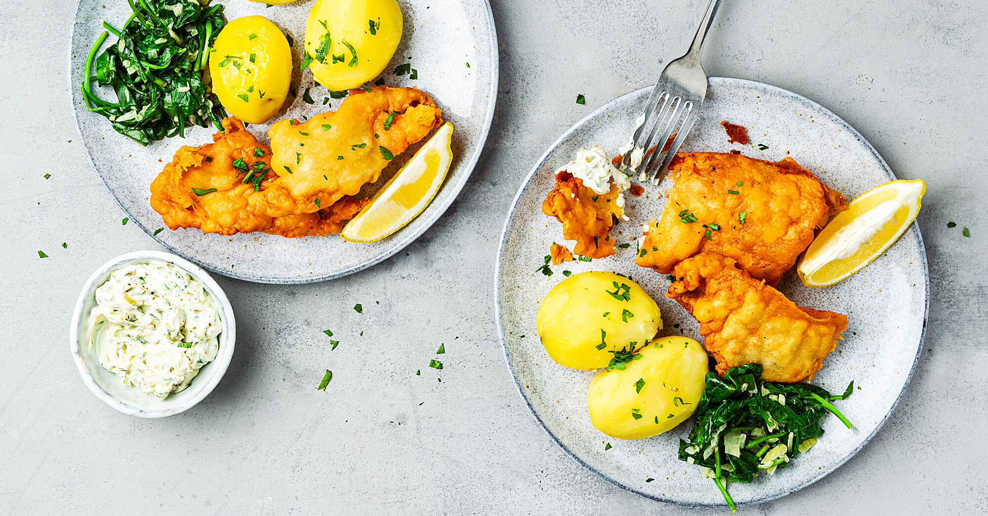 Fischknusperli mit Salzkartoffeln und Spinat - Hauptgang - Rezepte ...